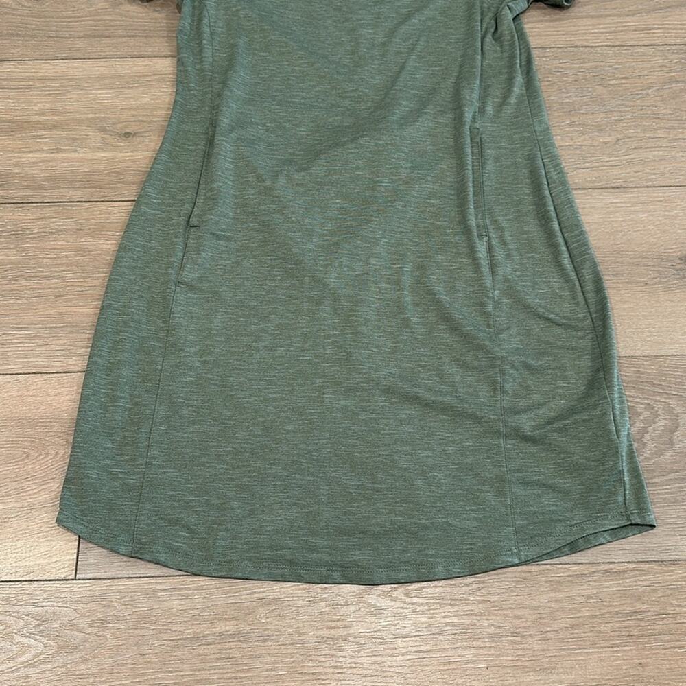 COLUMBIA Olive Sage Green Scoop Neck Short Sleeve Active Casual Dress Size Small - Picture 4 of 11